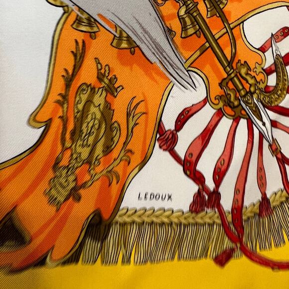 Hermes Caparacons de la France et de L'Inde Carre 90 Silk Scarf - Picture 4 of 8